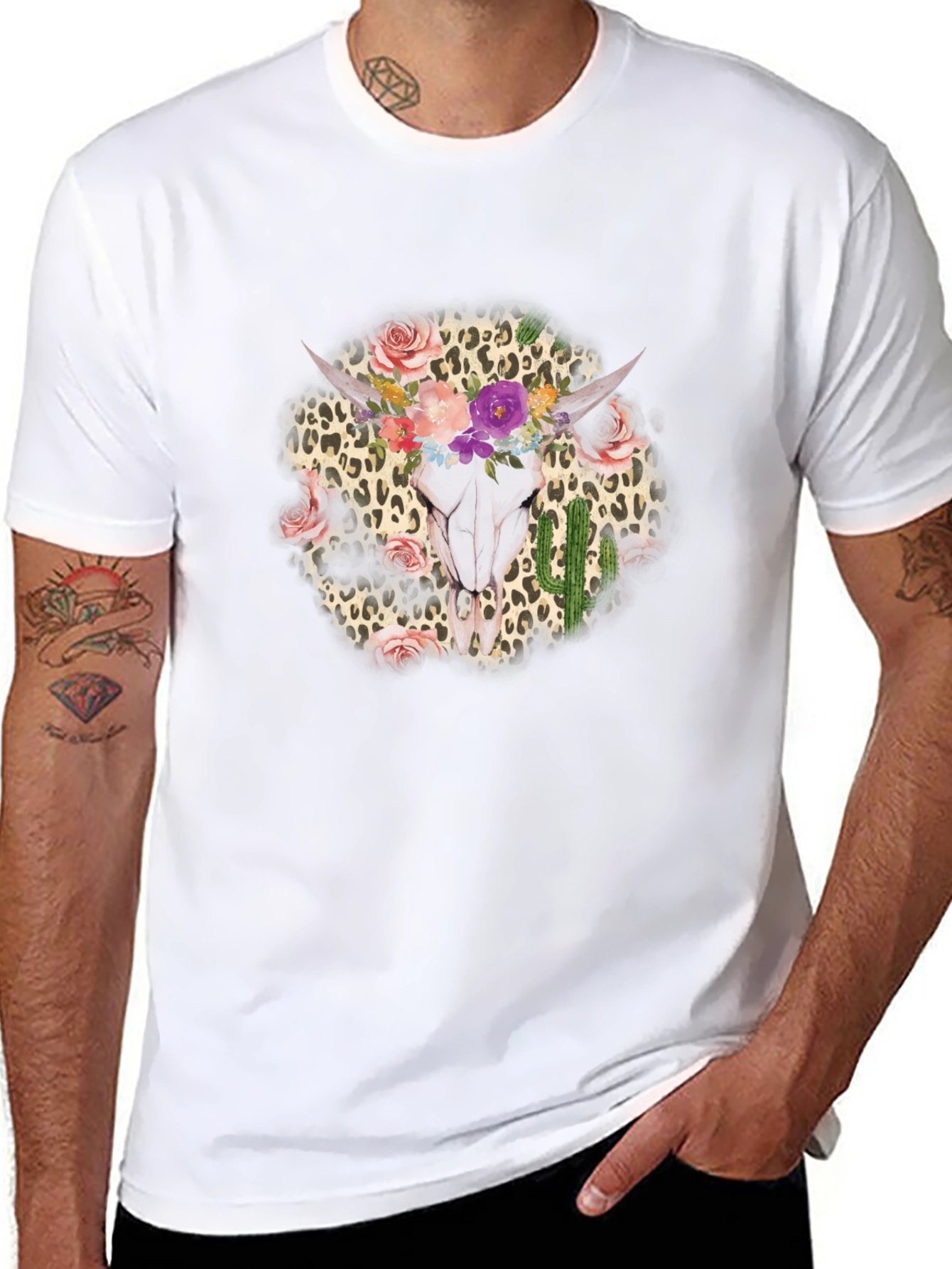 Floral Skull Graphic T-Shirt - Unisex