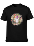 Floral Skull Graphic T-Shirt - Unisex