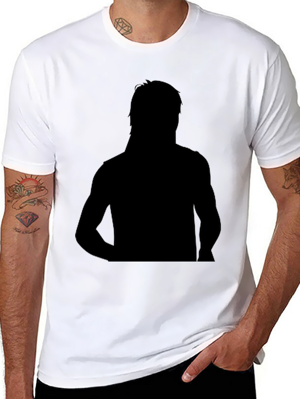 Silhouette Graphic Tee - Soft Black Cotton