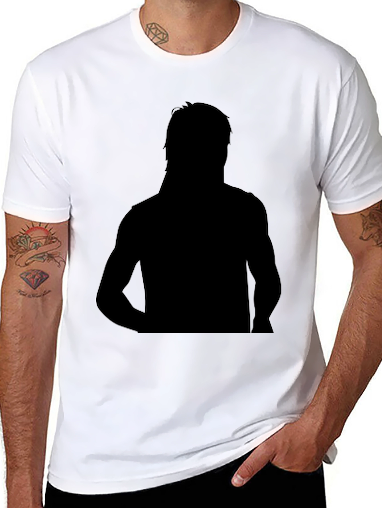 Silhouette Graphic Tee - Soft Black Cotton