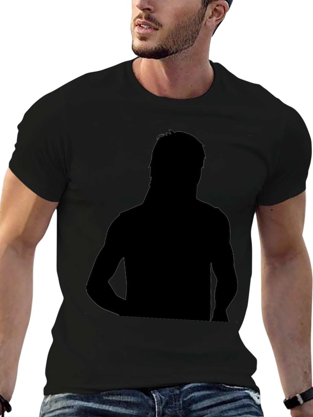 Silhouette Graphic Tee - Soft Black Cotton