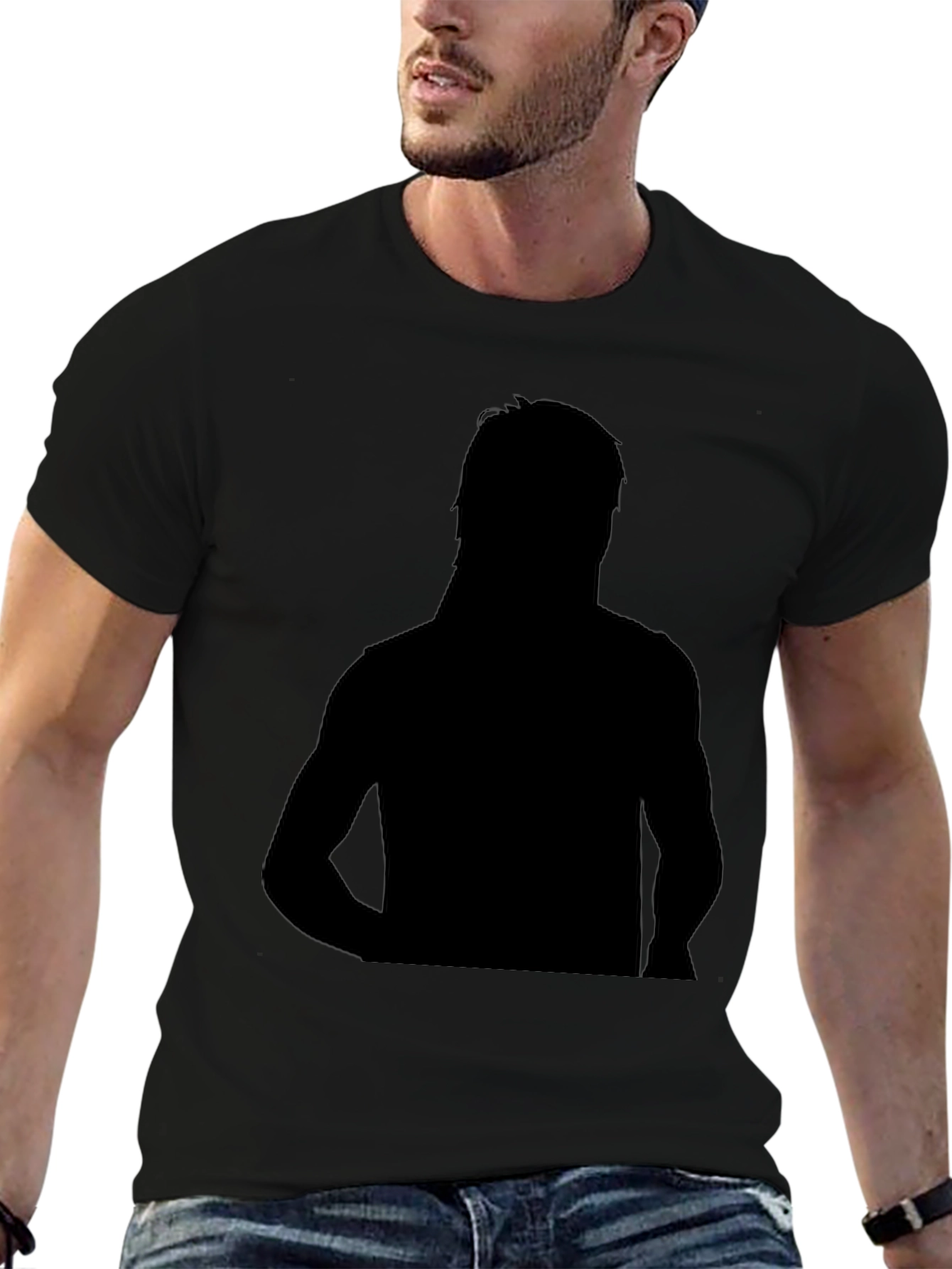 Silhouette Graphic Tee - Soft Black Cotton