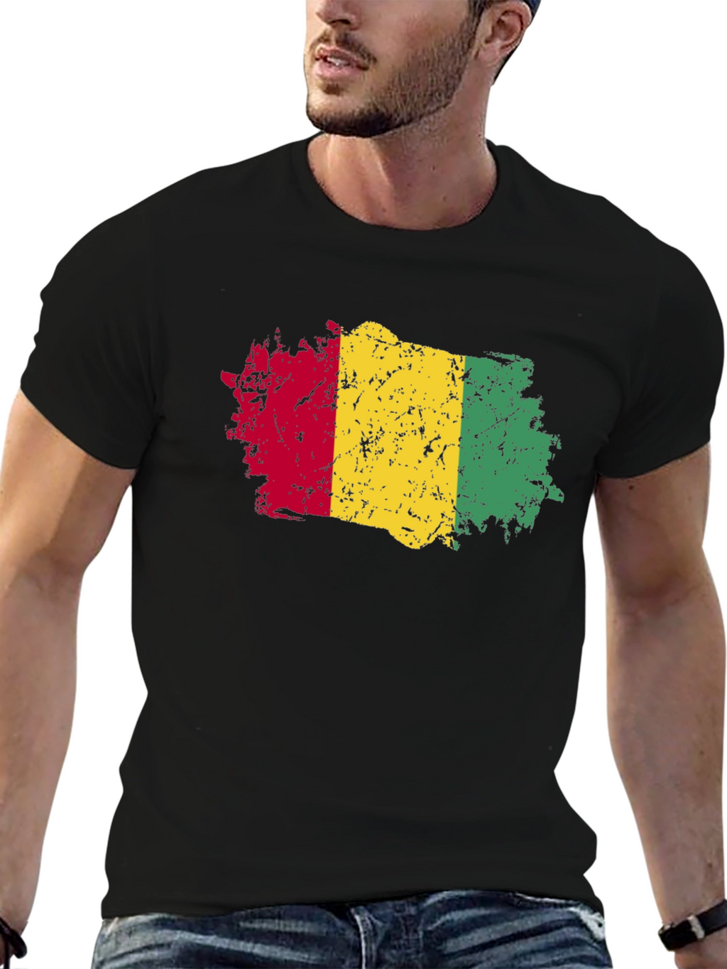 Rasta Flag T-Shirt - Distressed Style