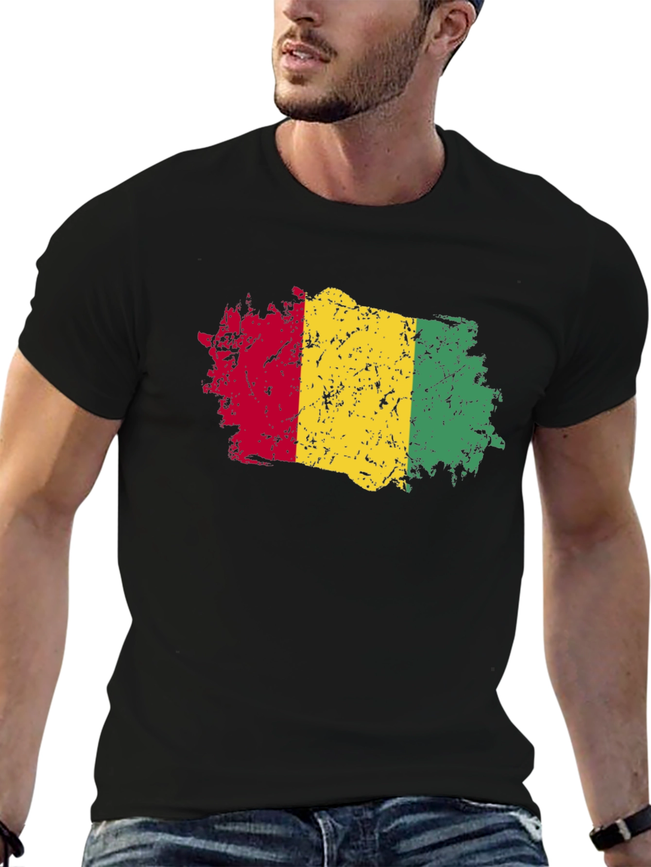 Rasta Flag T-Shirt - Distressed Style