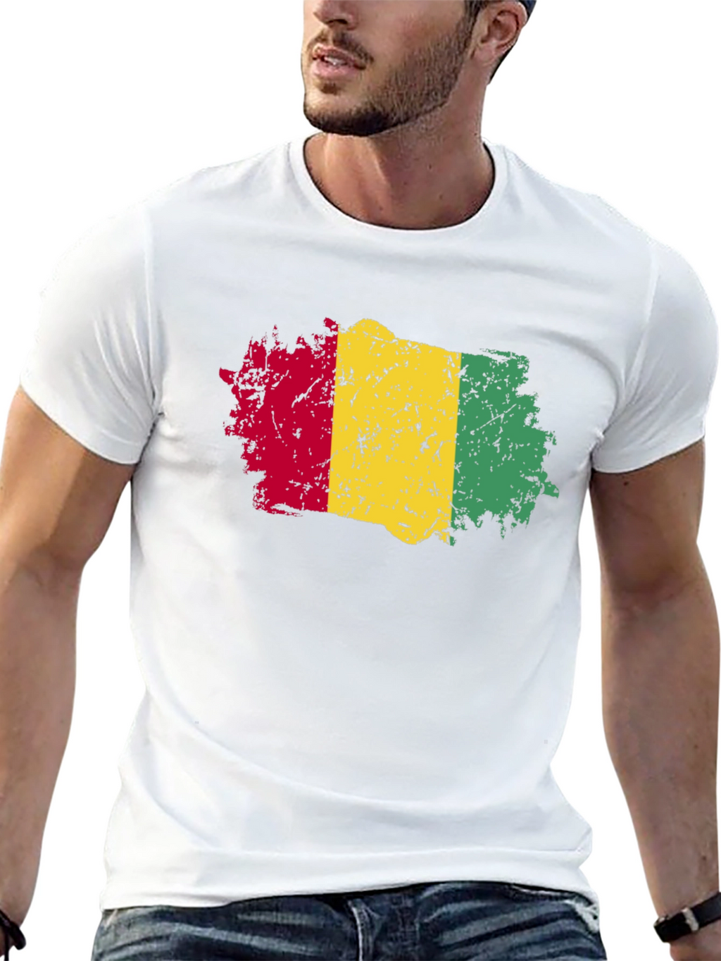 Rasta Flag T-Shirt - Distressed Style