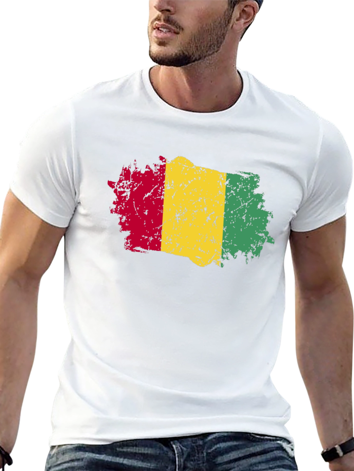 Rasta Flag T-Shirt - Distressed Style