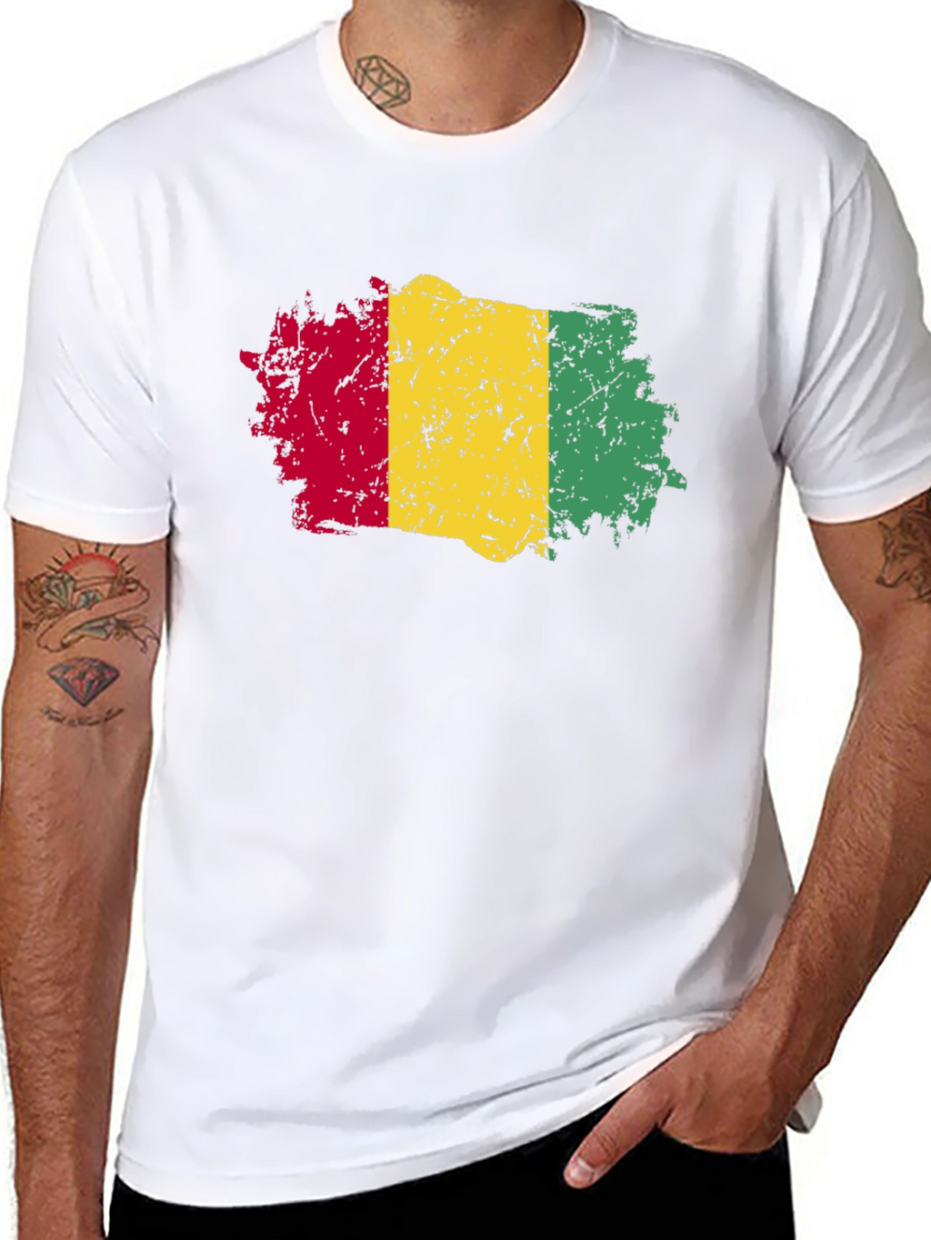 Rasta Flag T-Shirt - Distressed Style
