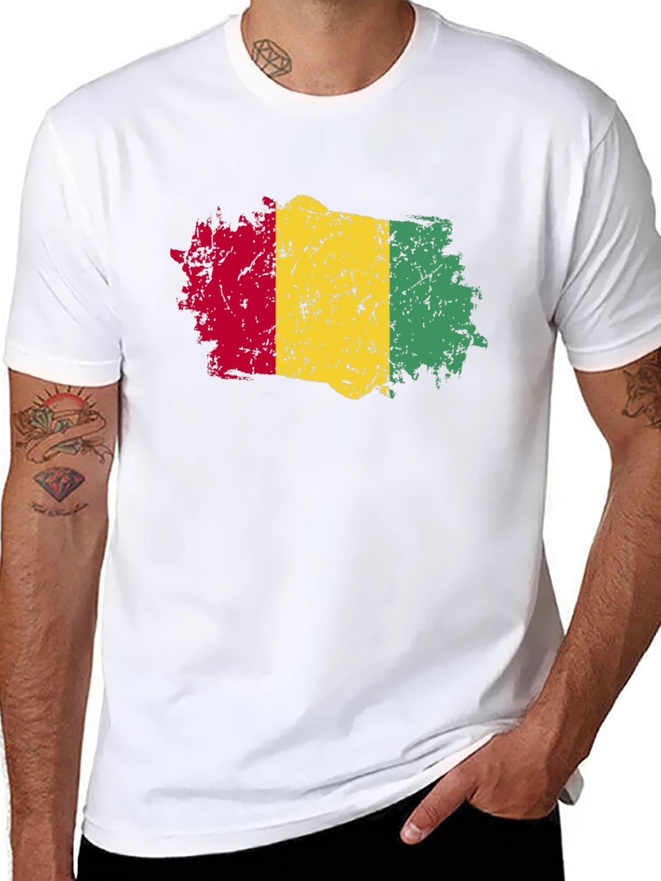Rasta Flag T-Shirt - Distressed Style
