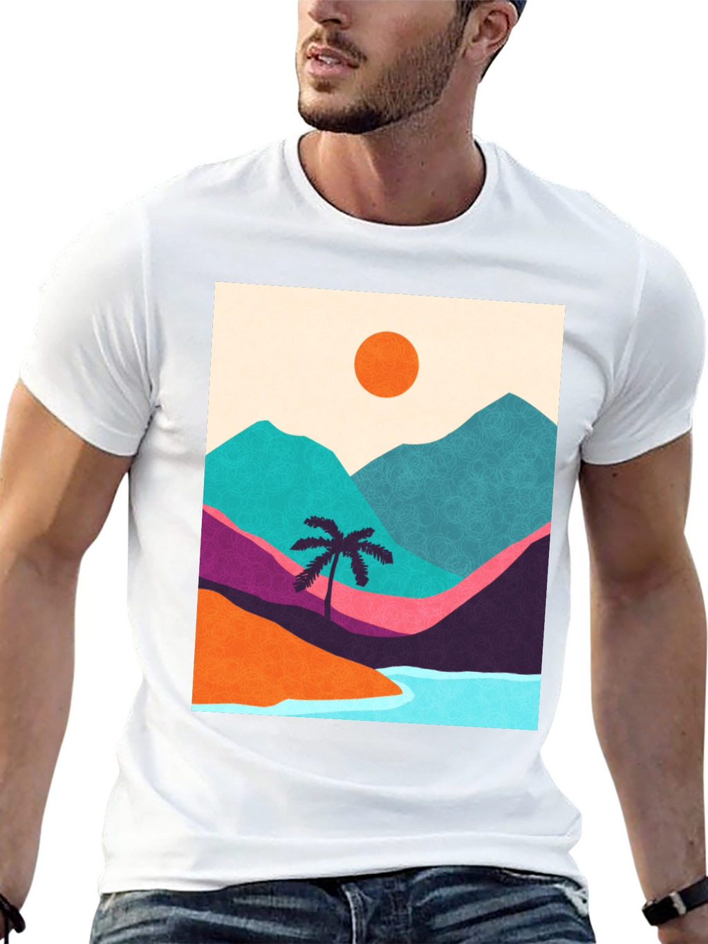 Abstract Landscape Graphic T-Shirt