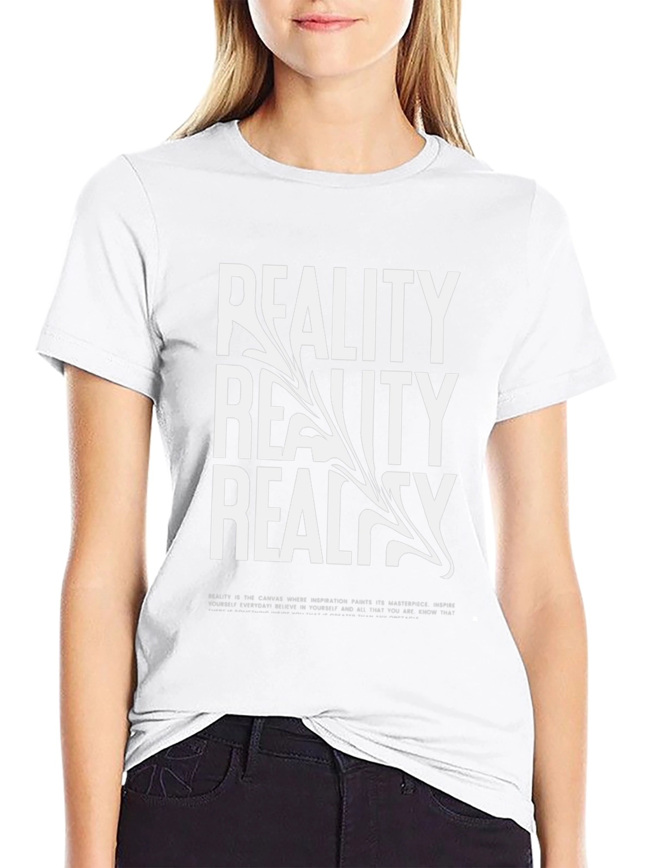 Reality Graphic Print Black T-Shirt