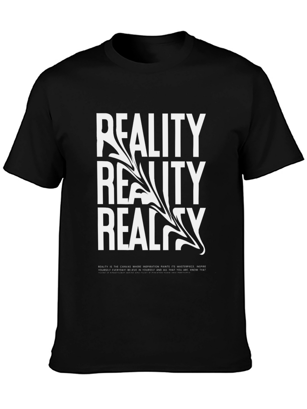 Reality Graphic Print Black T-Shirt
