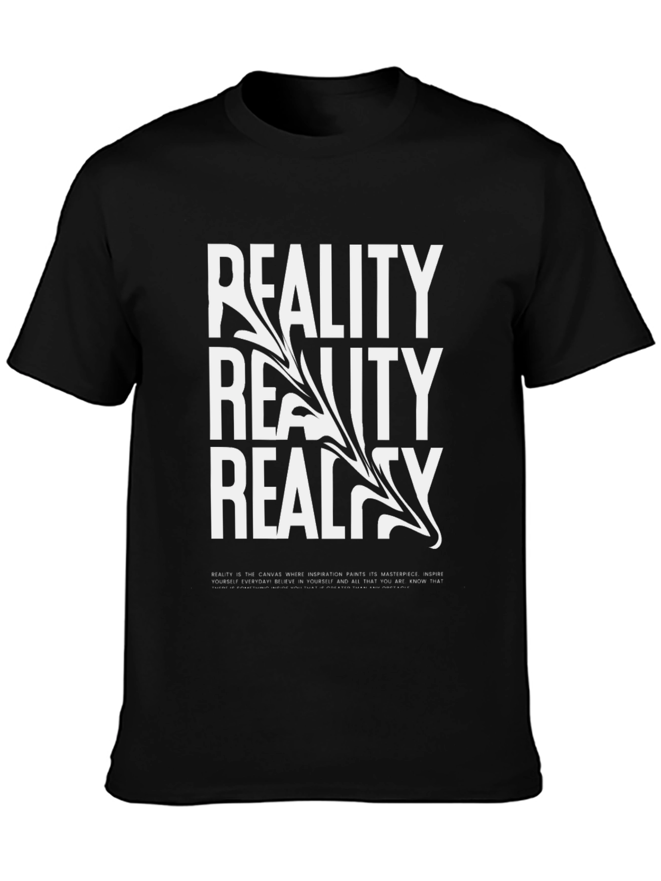 Reality Graphic Print Black T-Shirt