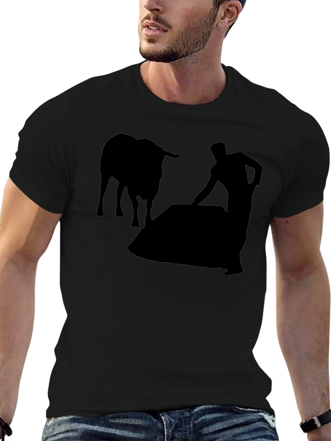 Bullfighter Silhouette T-Shirt - Black