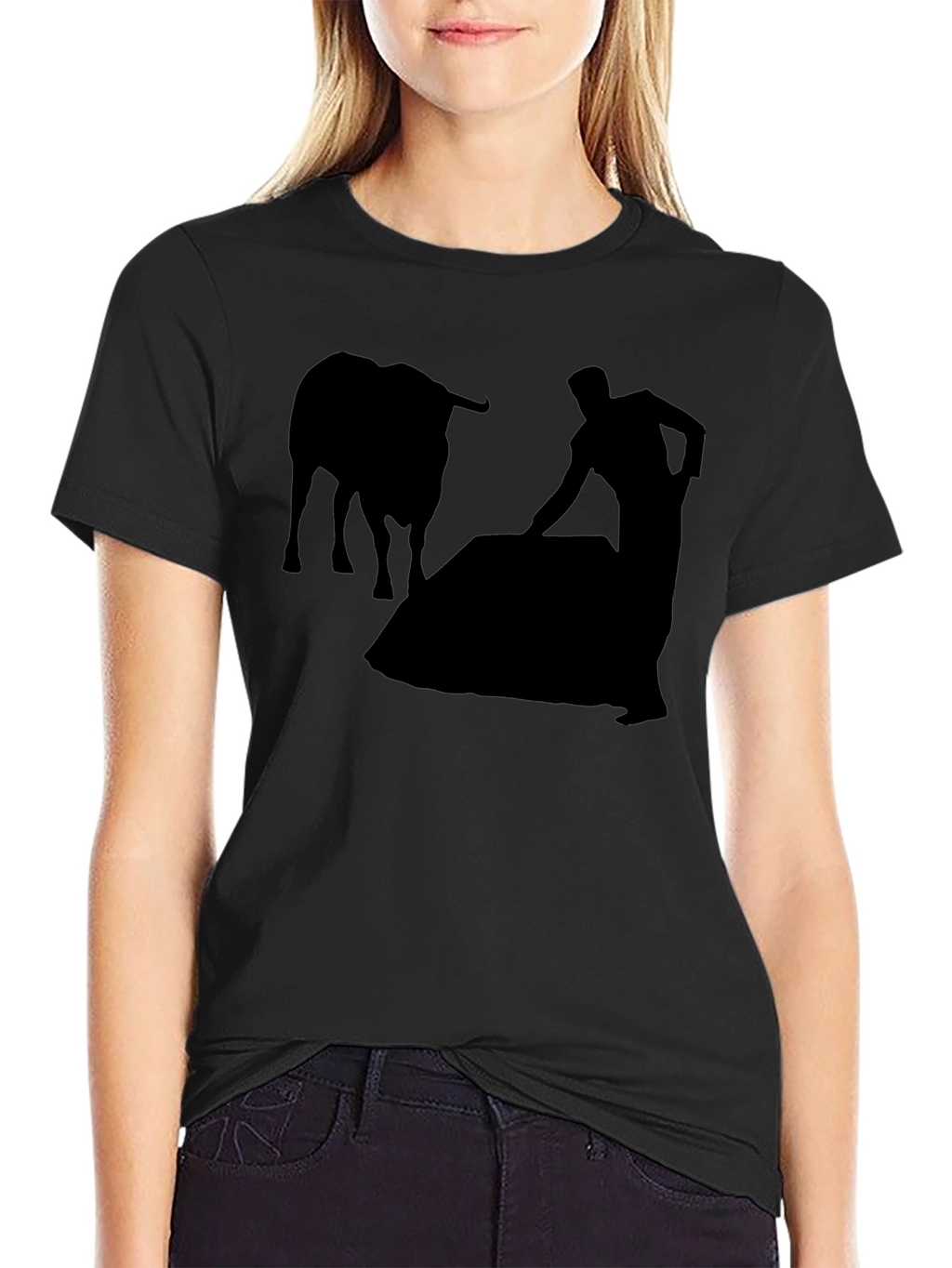 Bullfighter Silhouette T-Shirt - Black