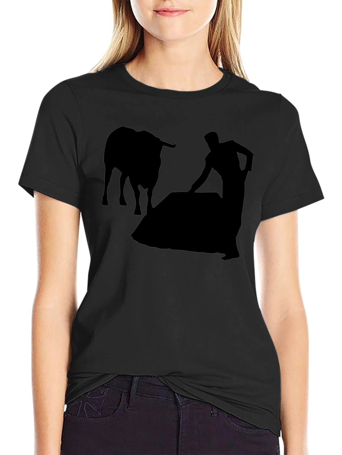 Bullfighter Silhouette T-Shirt - Black