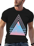 Galaxy Triangle Graphic Tee - Stylish Mens Black T-Shirt