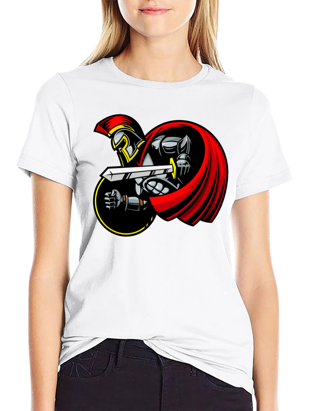 Spartan Warrior Graphic T-Shirt - Black