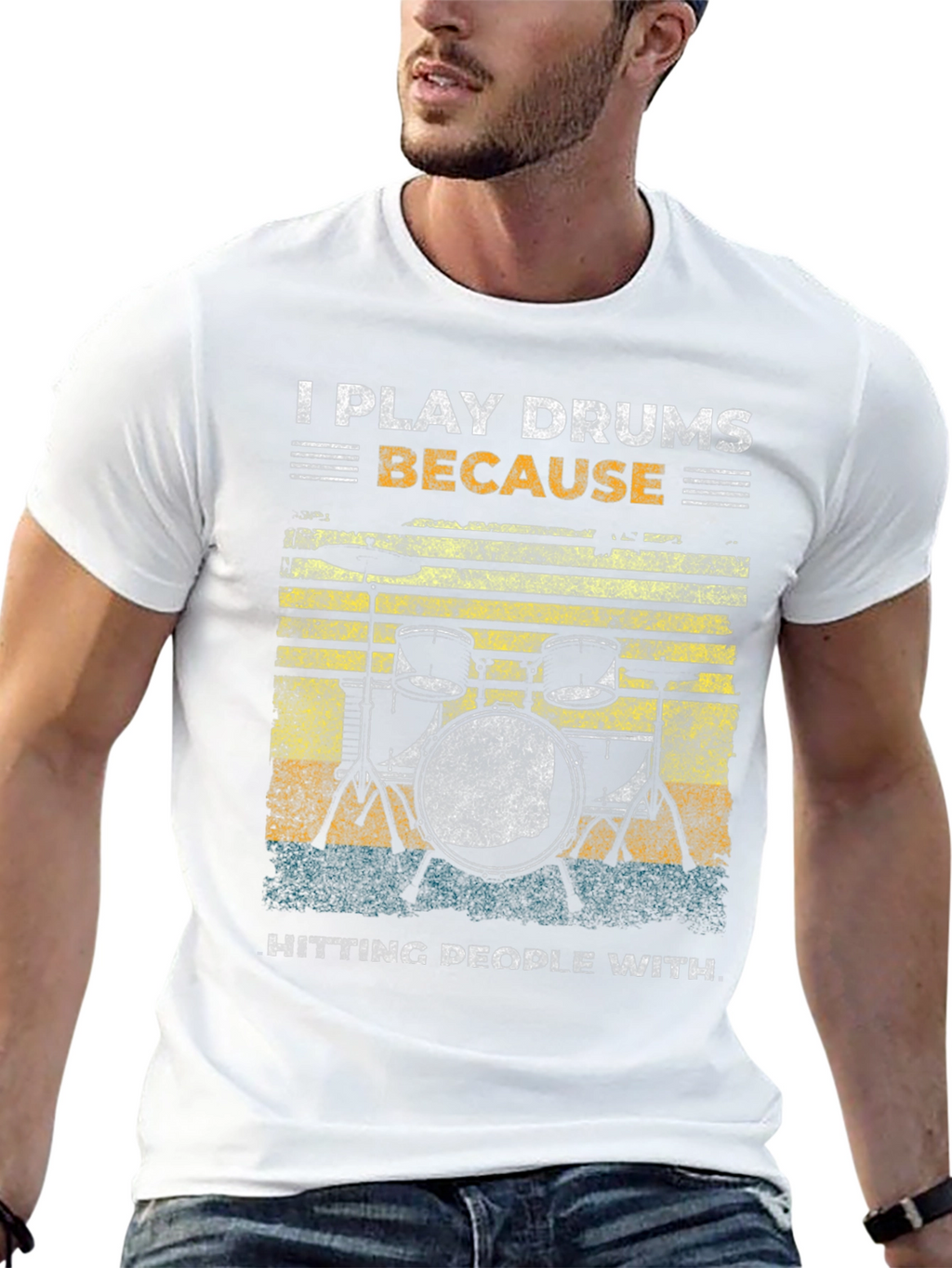 I Play Drums Because Hitting People T-Shirt