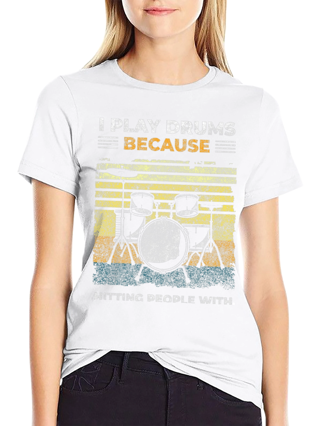 I Play Drums Because Hitting People T-Shirt
