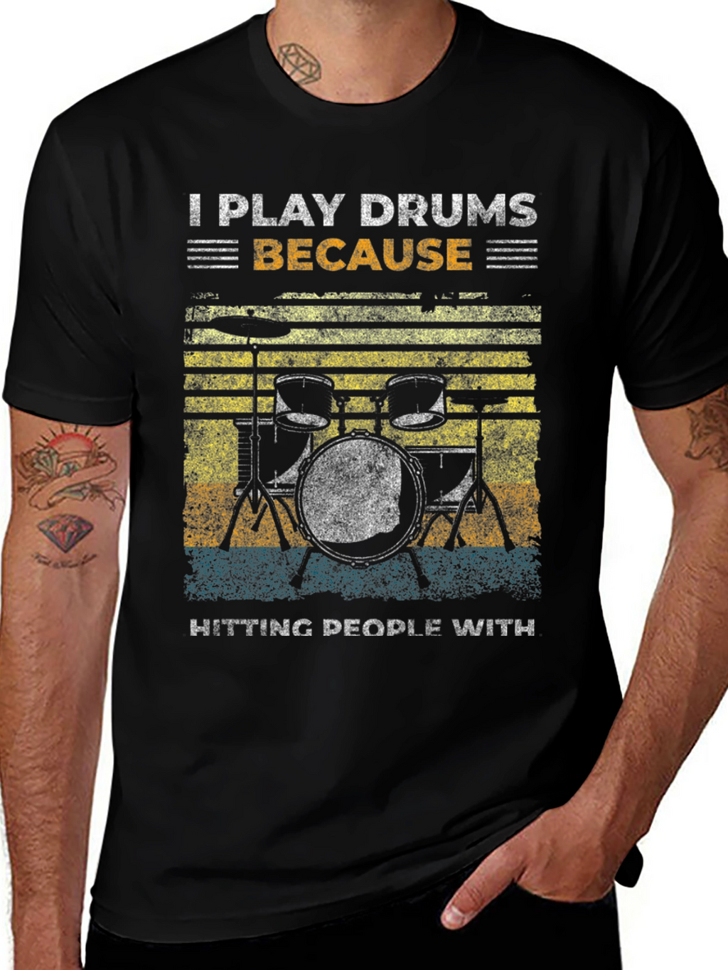 I Play Drums Because Hitting People T-Shirt