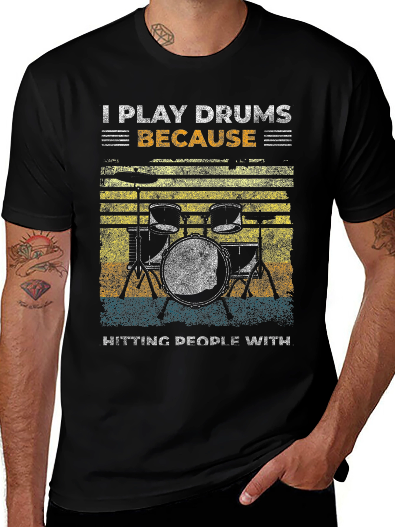 I Play Drums Because Hitting People T-Shirt