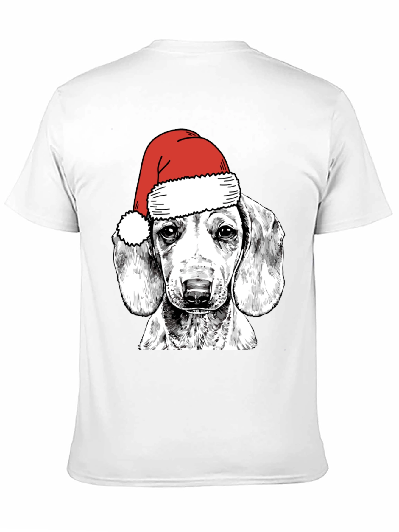 Dog with Santa Hat Graphic Tee