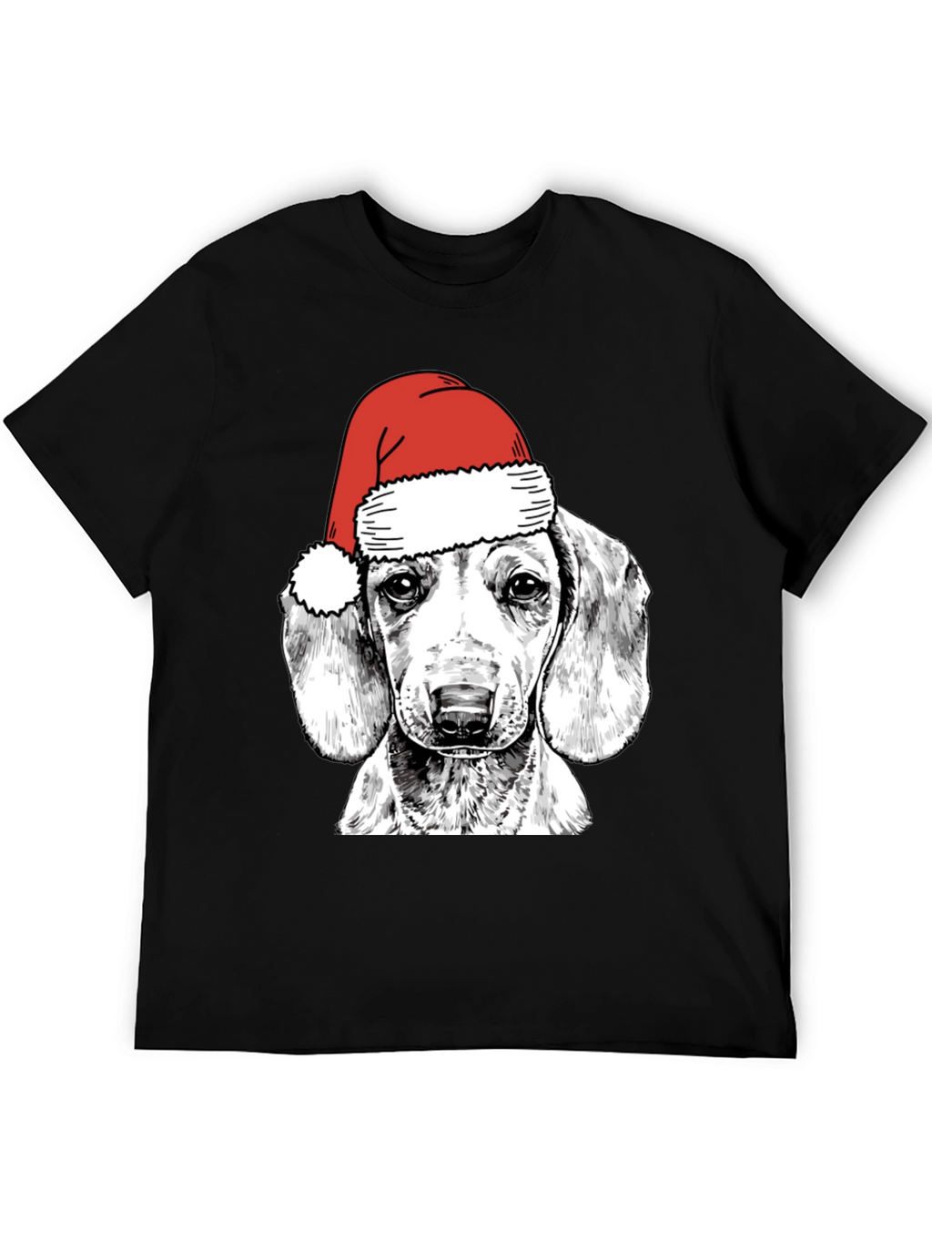 Dog with Santa Hat Graphic Tee