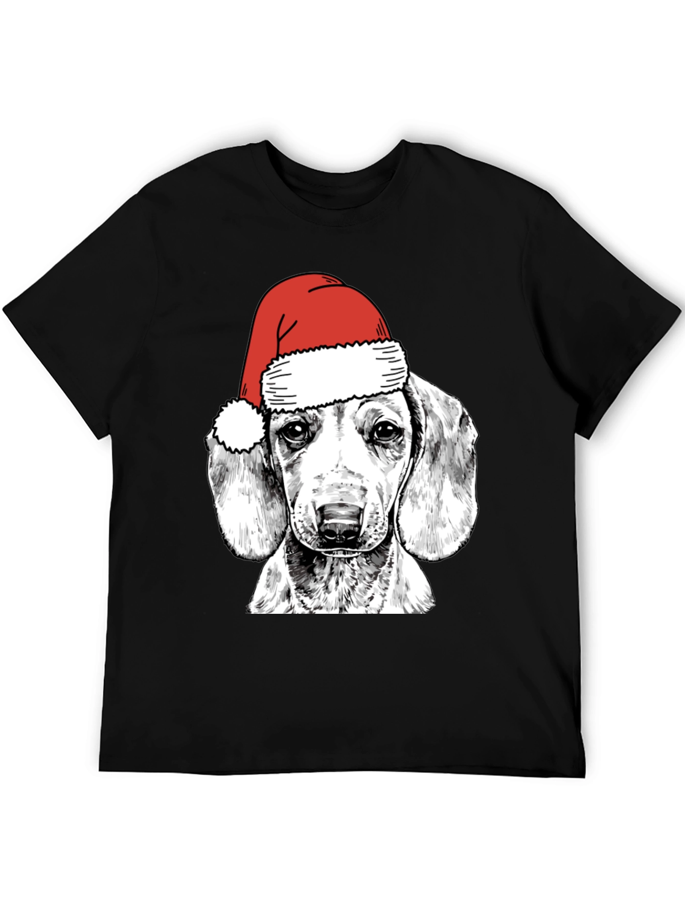 Dog with Santa Hat Graphic Tee