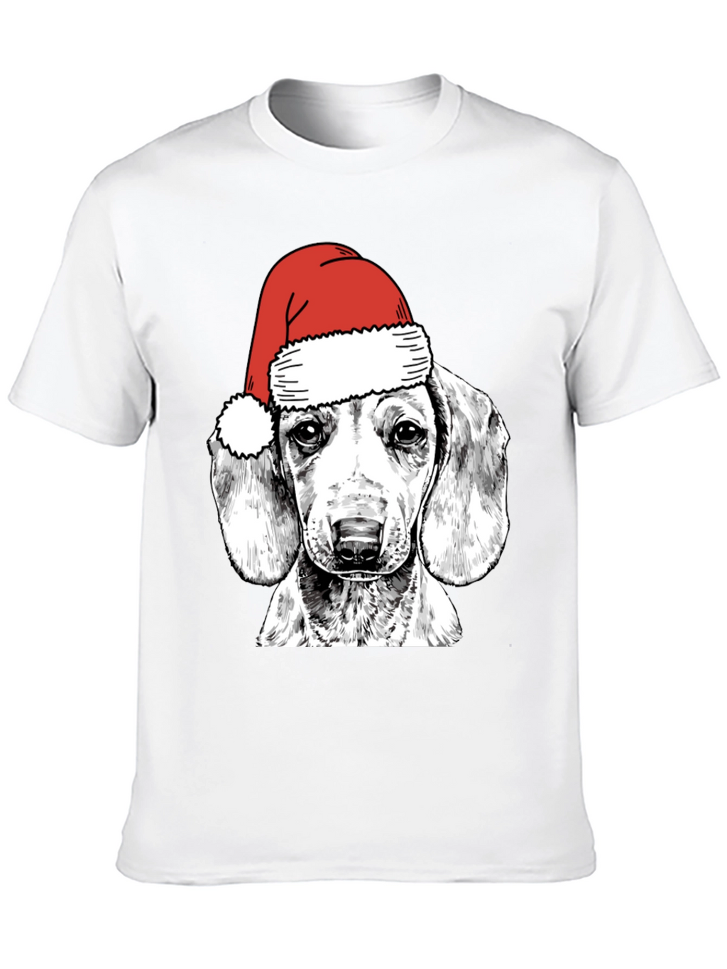 Dog with Santa Hat Graphic Tee