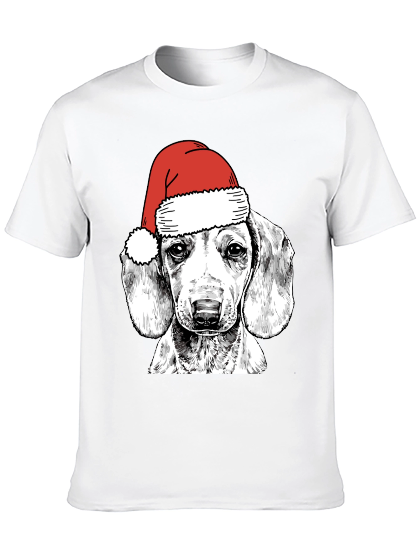 Dog with Santa Hat Graphic Tee