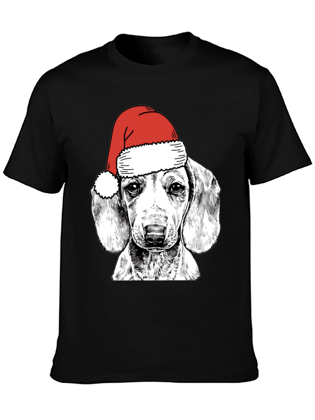 Dog with Santa Hat Graphic Tee