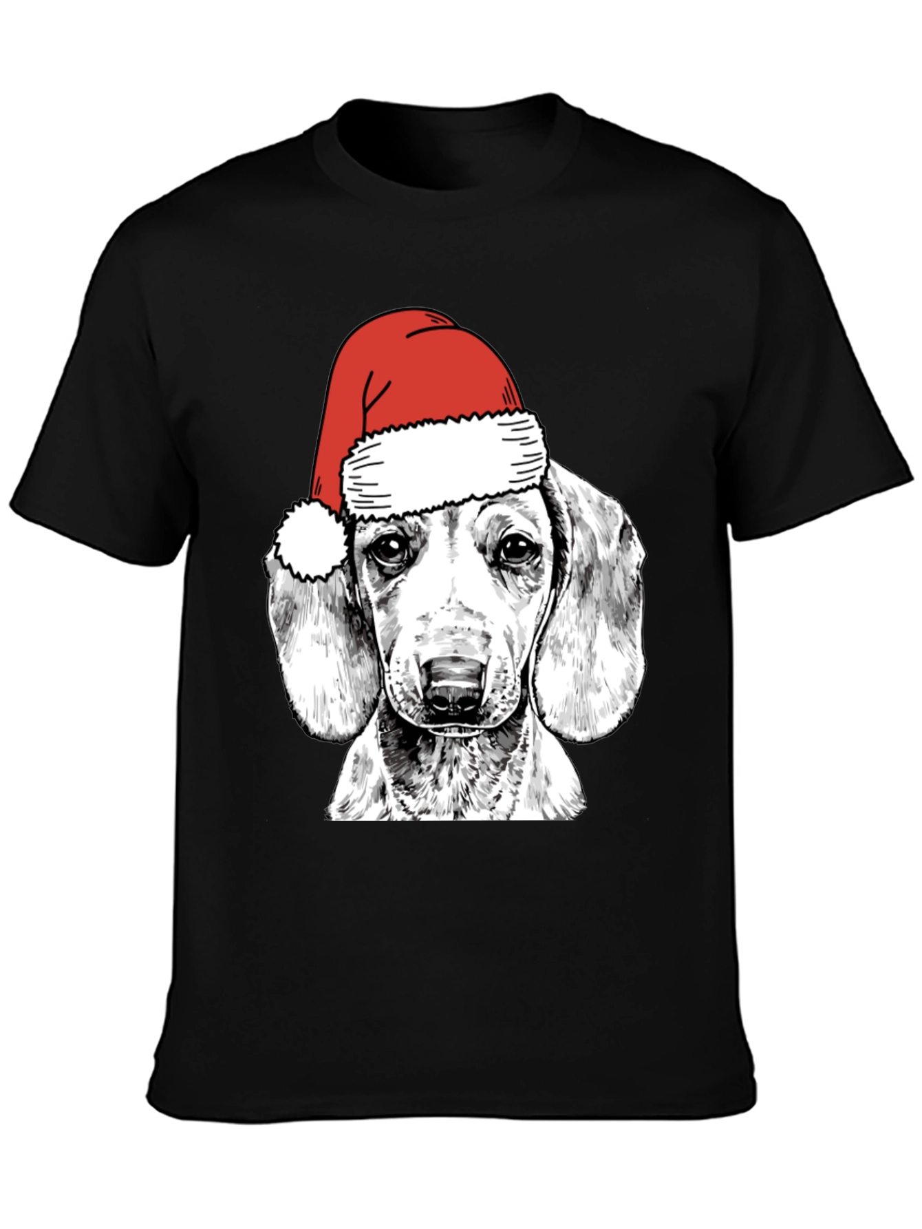 Dog with Santa Hat Graphic Tee