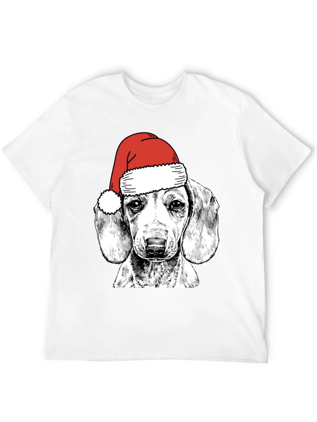 Dog with Santa Hat Graphic Tee