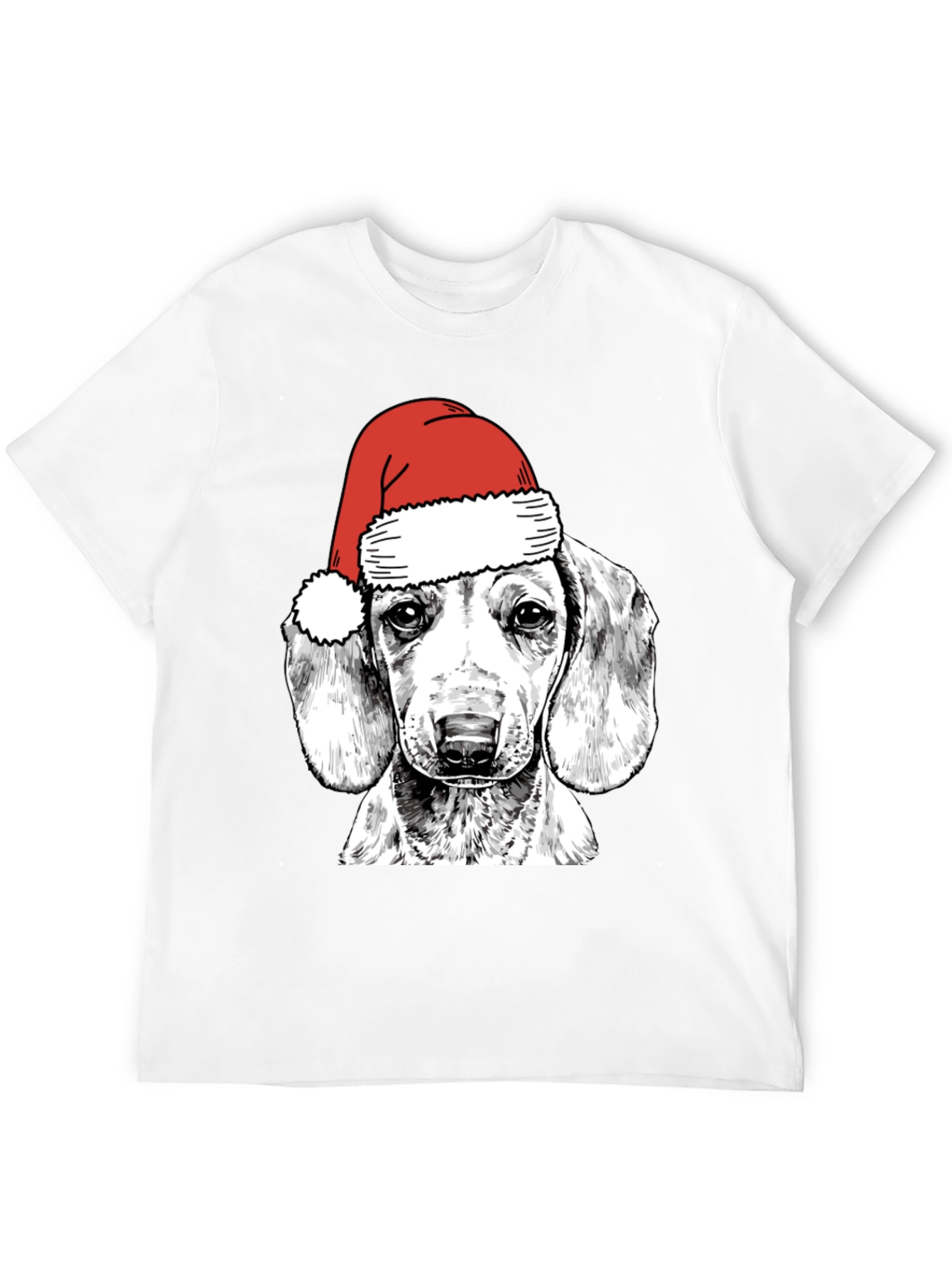 Dog with Santa Hat Graphic Tee
