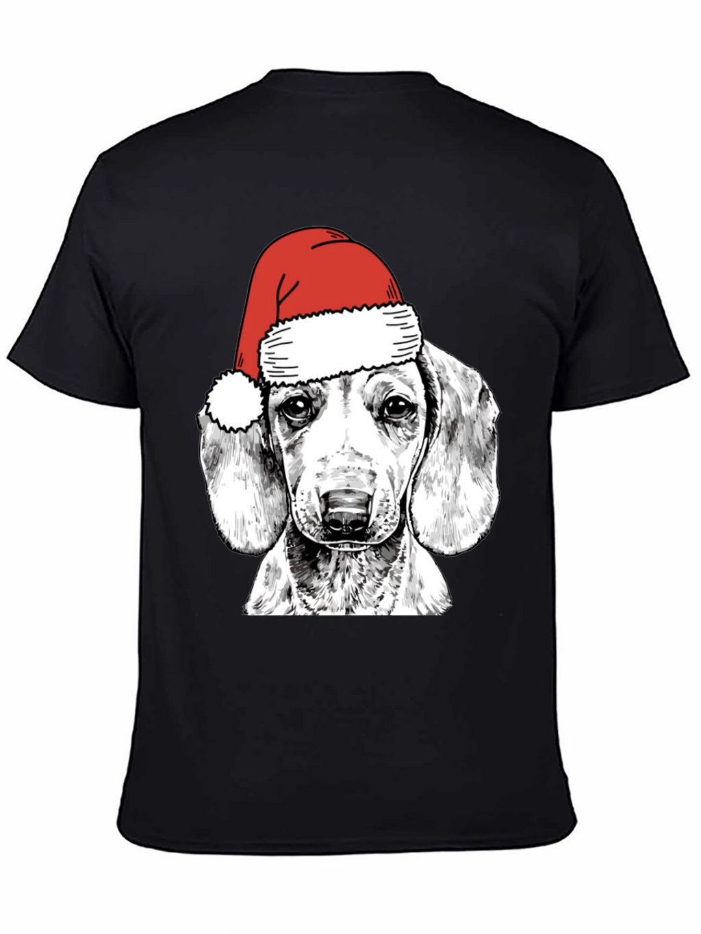 Dog with Santa Hat Graphic Tee