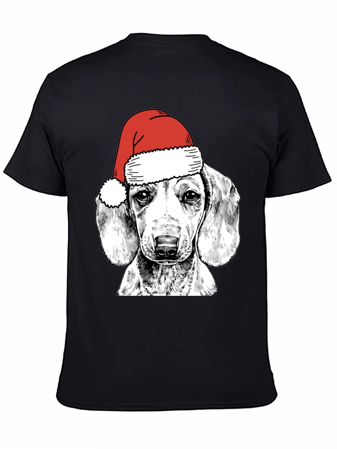 Dog with Santa Hat Graphic Tee