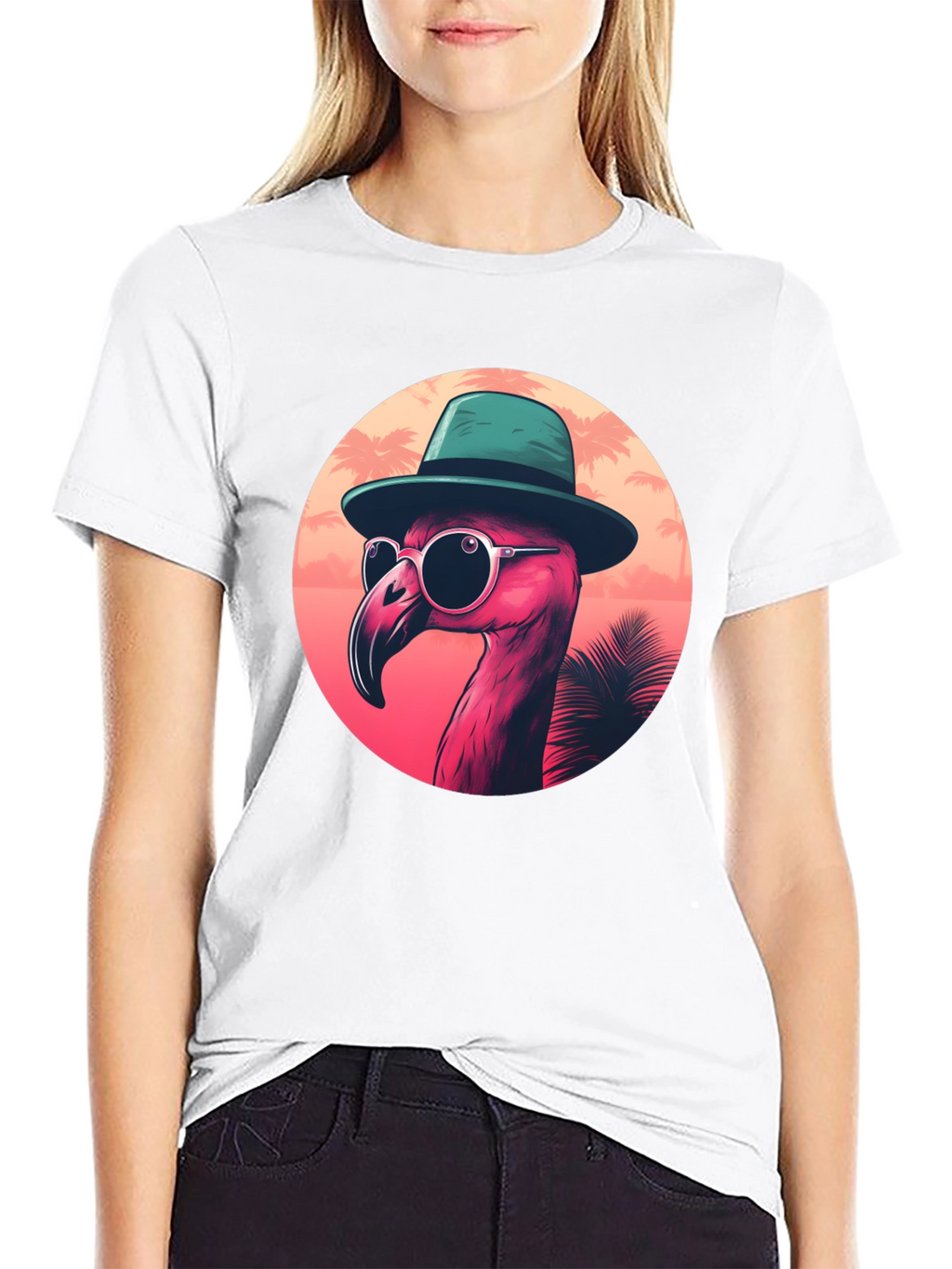 Cool Flamingo Graphic Tee - Tropical Style