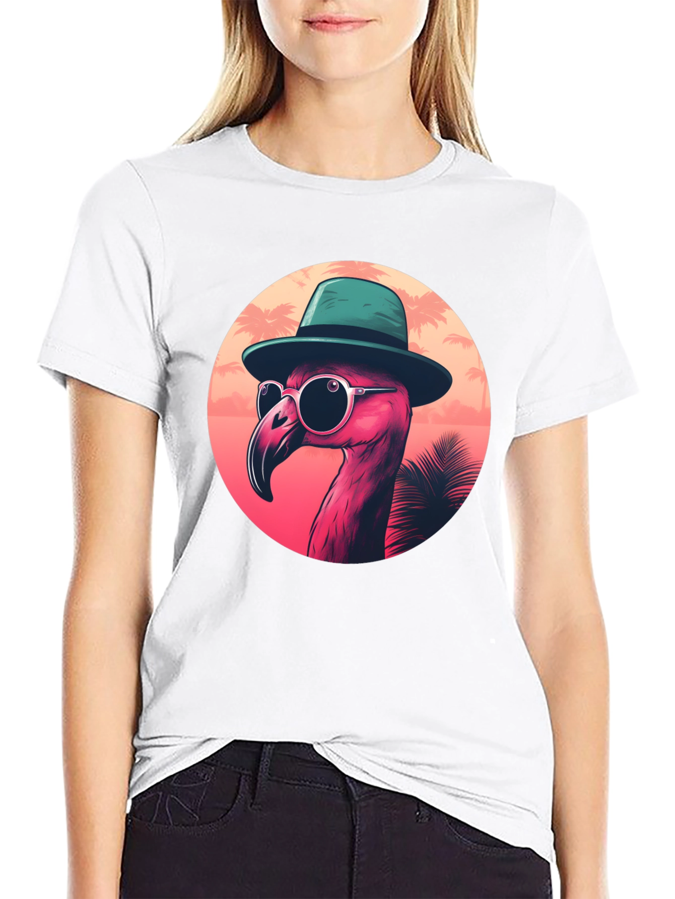 Cool Flamingo Graphic Tee - Tropical Style