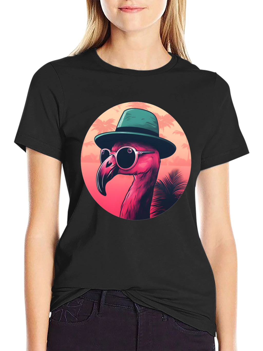 Cool Flamingo Graphic Tee - Tropical Style