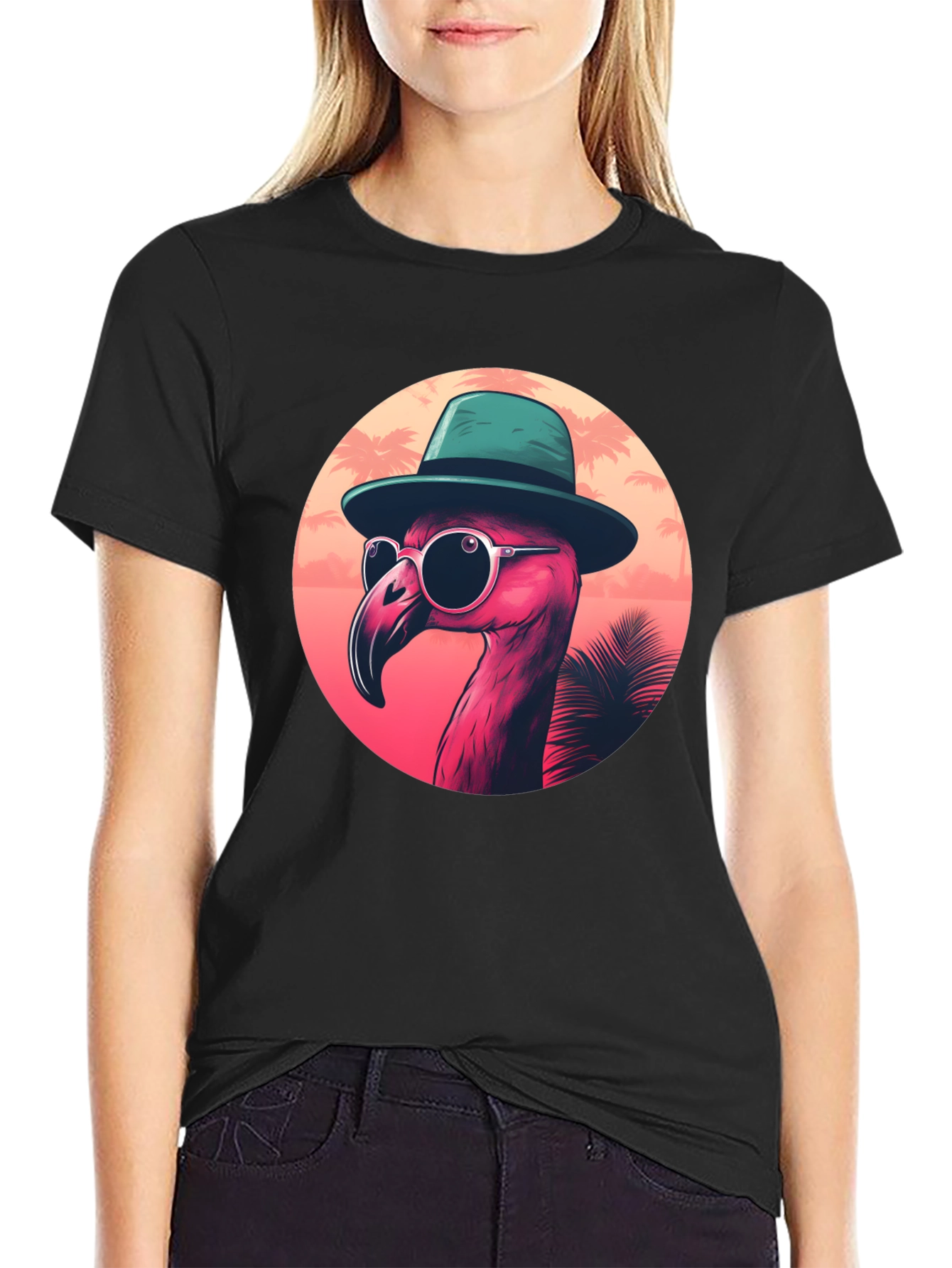 Cool Flamingo Graphic Tee - Tropical Style