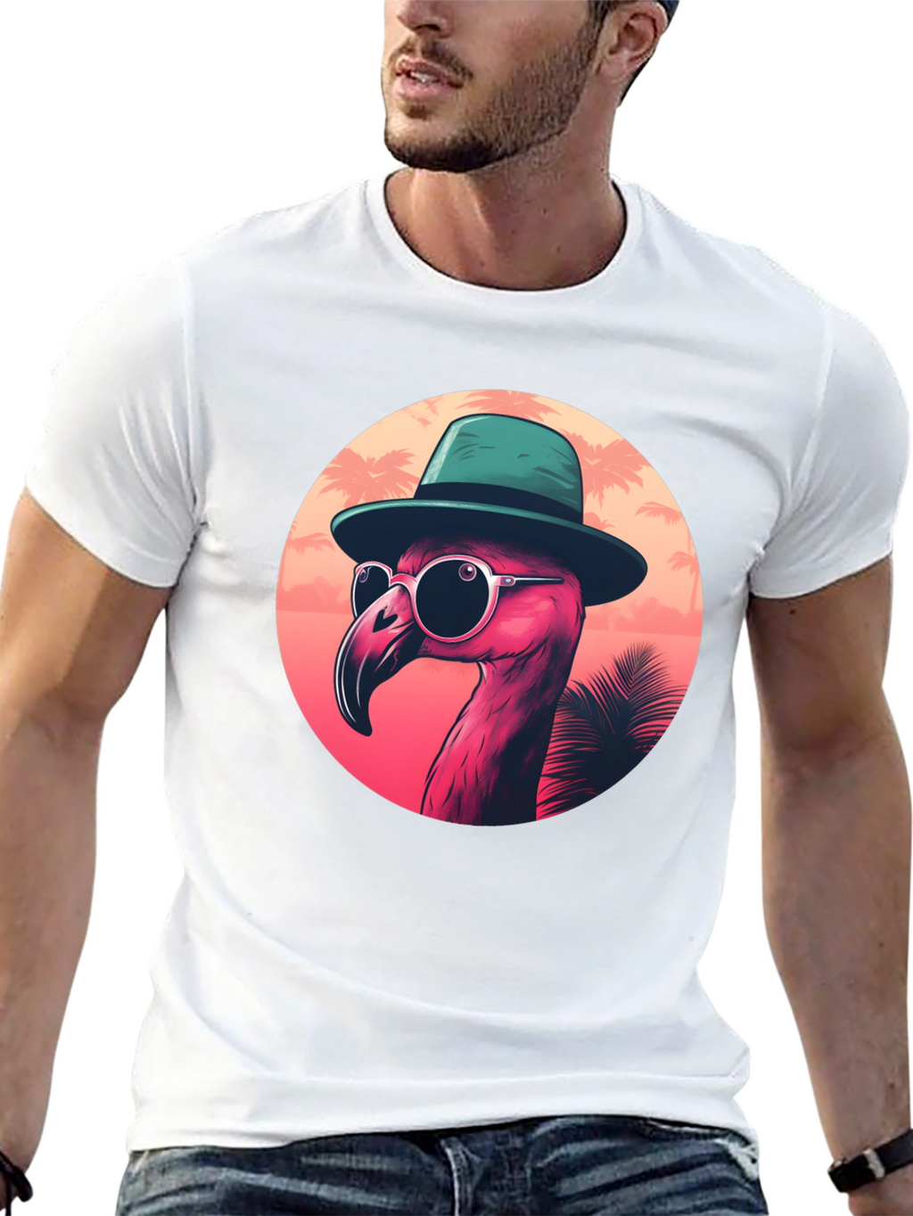 Cool Flamingo Graphic Tee - Tropical Style