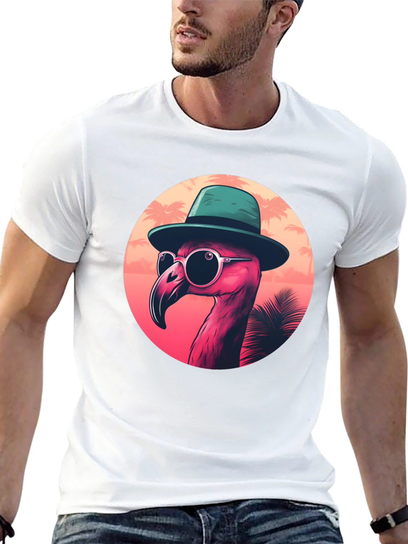 Cool Flamingo Graphic Tee - Tropical Style