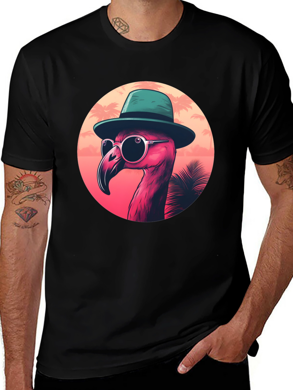 Cool Flamingo Graphic Tee - Tropical Style