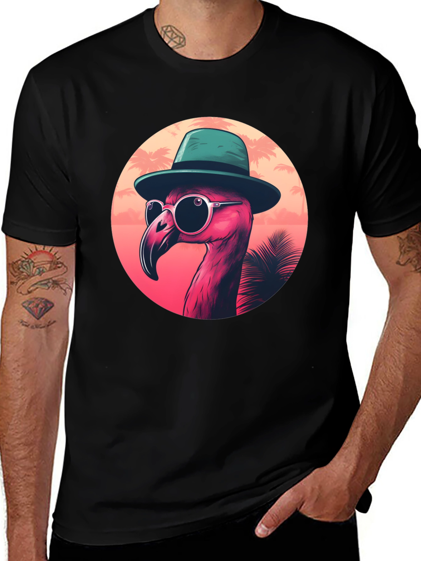 Cool Flamingo Graphic Tee - Tropical Style
