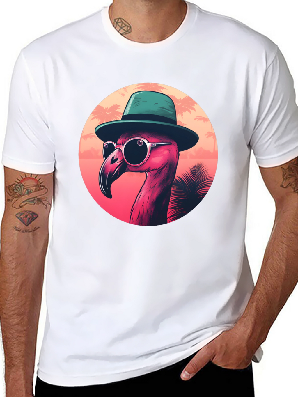 Cool Flamingo Graphic Tee - Tropical Style