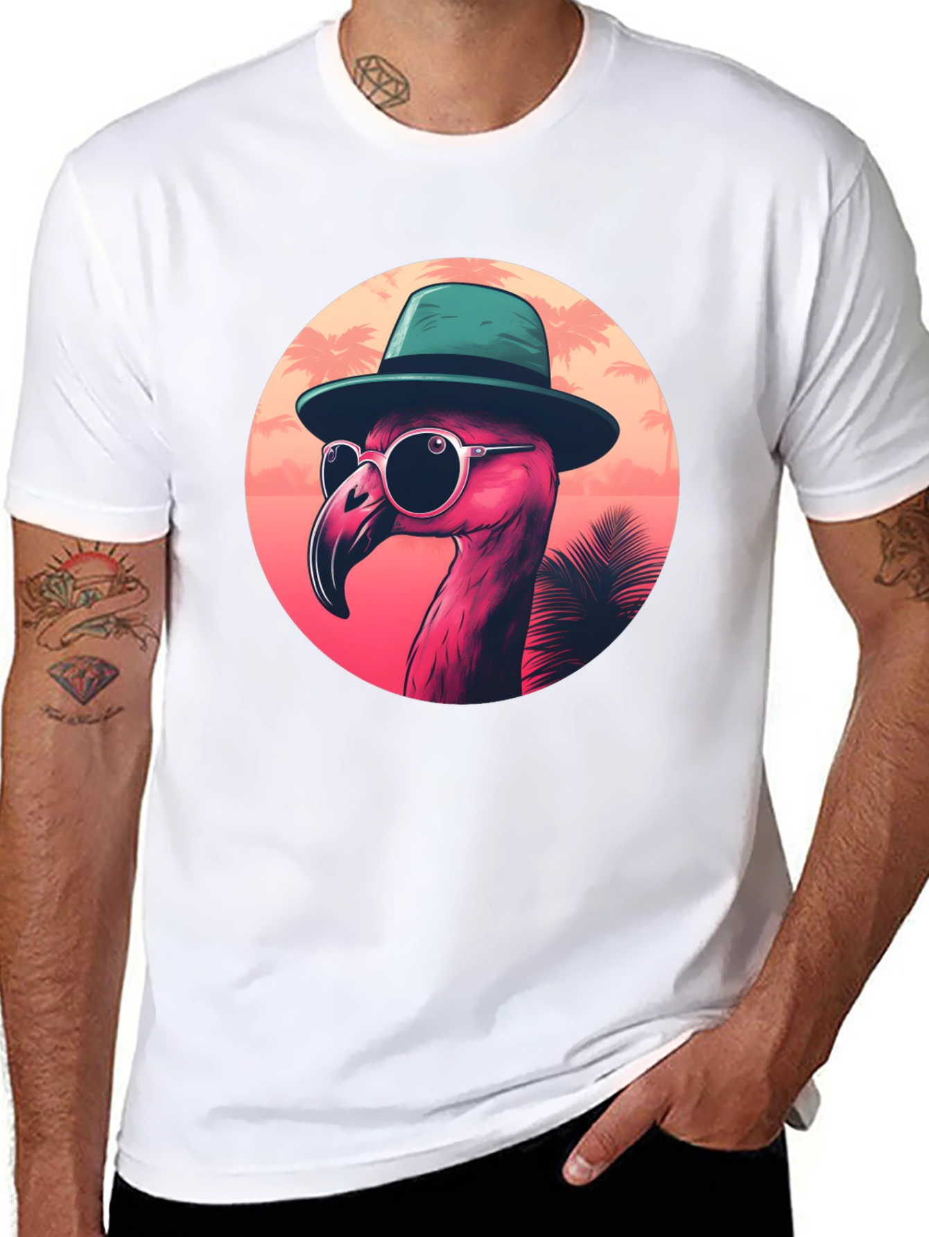 Cool Flamingo Graphic Tee - Tropical Style