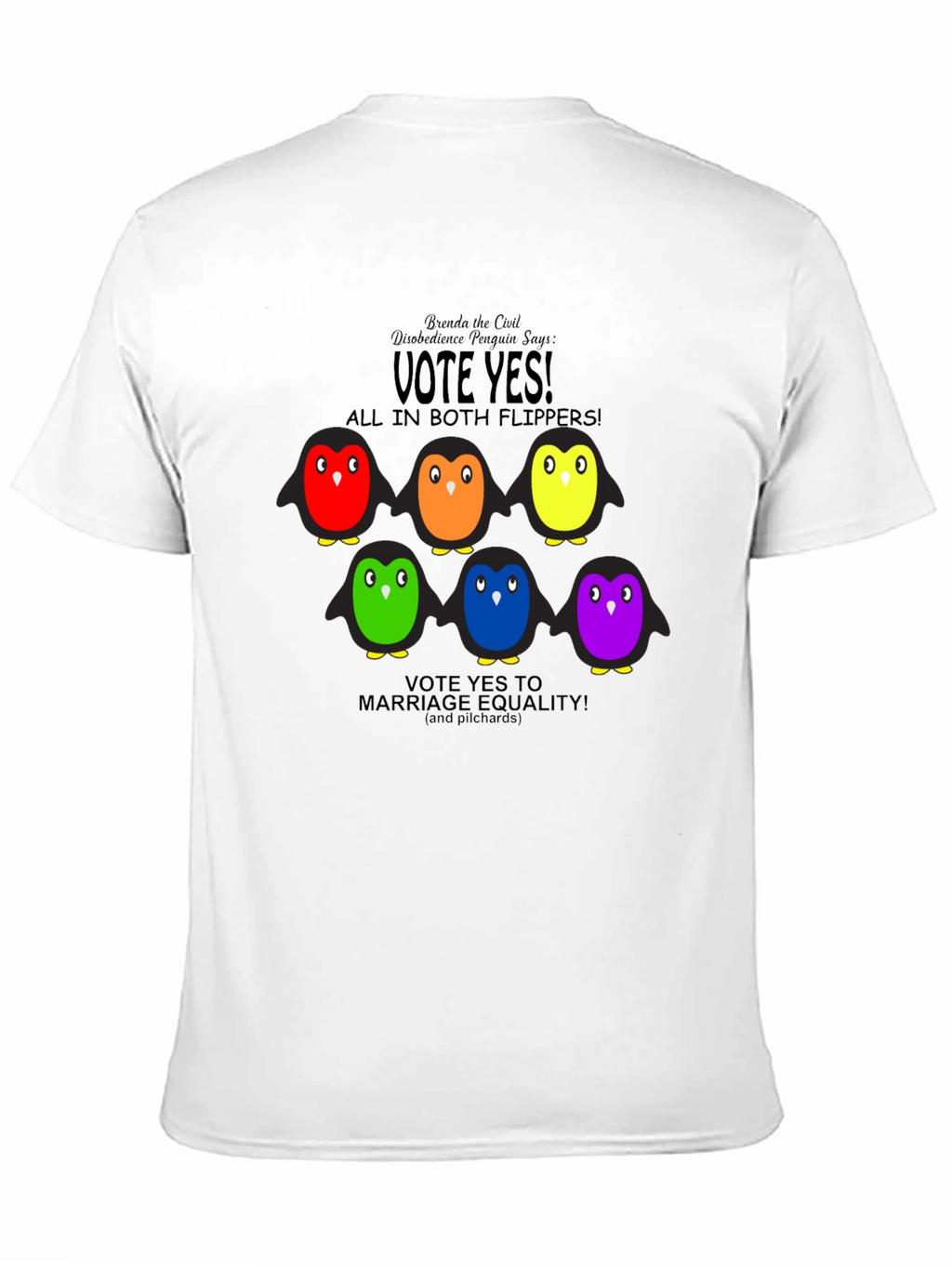 Vote Yes Rainbow Penguin Graphic Tee