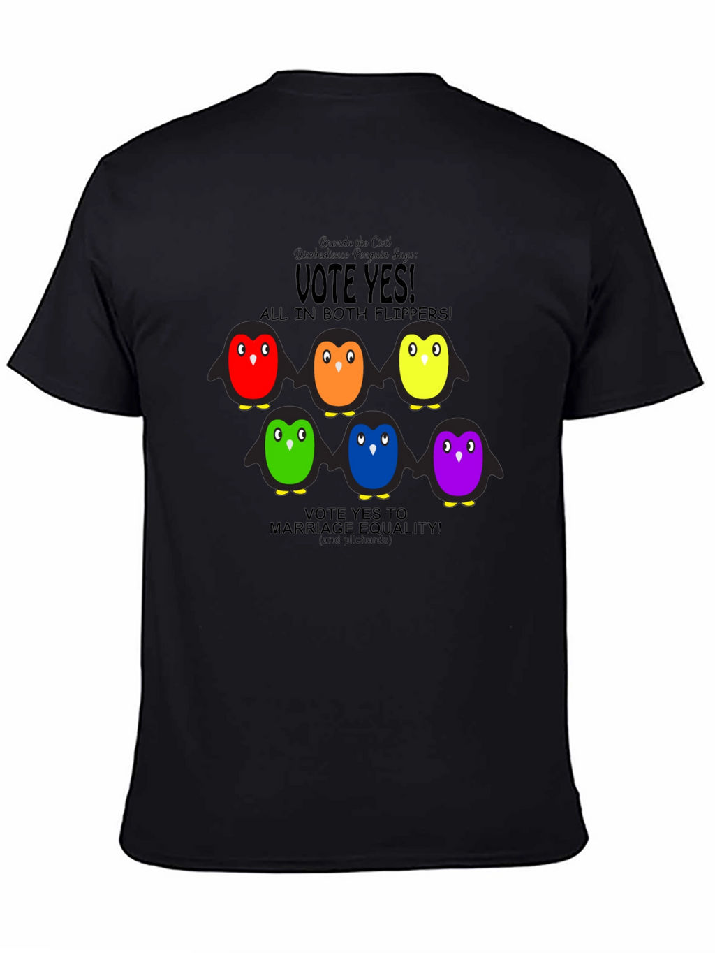 Vote Yes Rainbow Penguin Graphic Tee