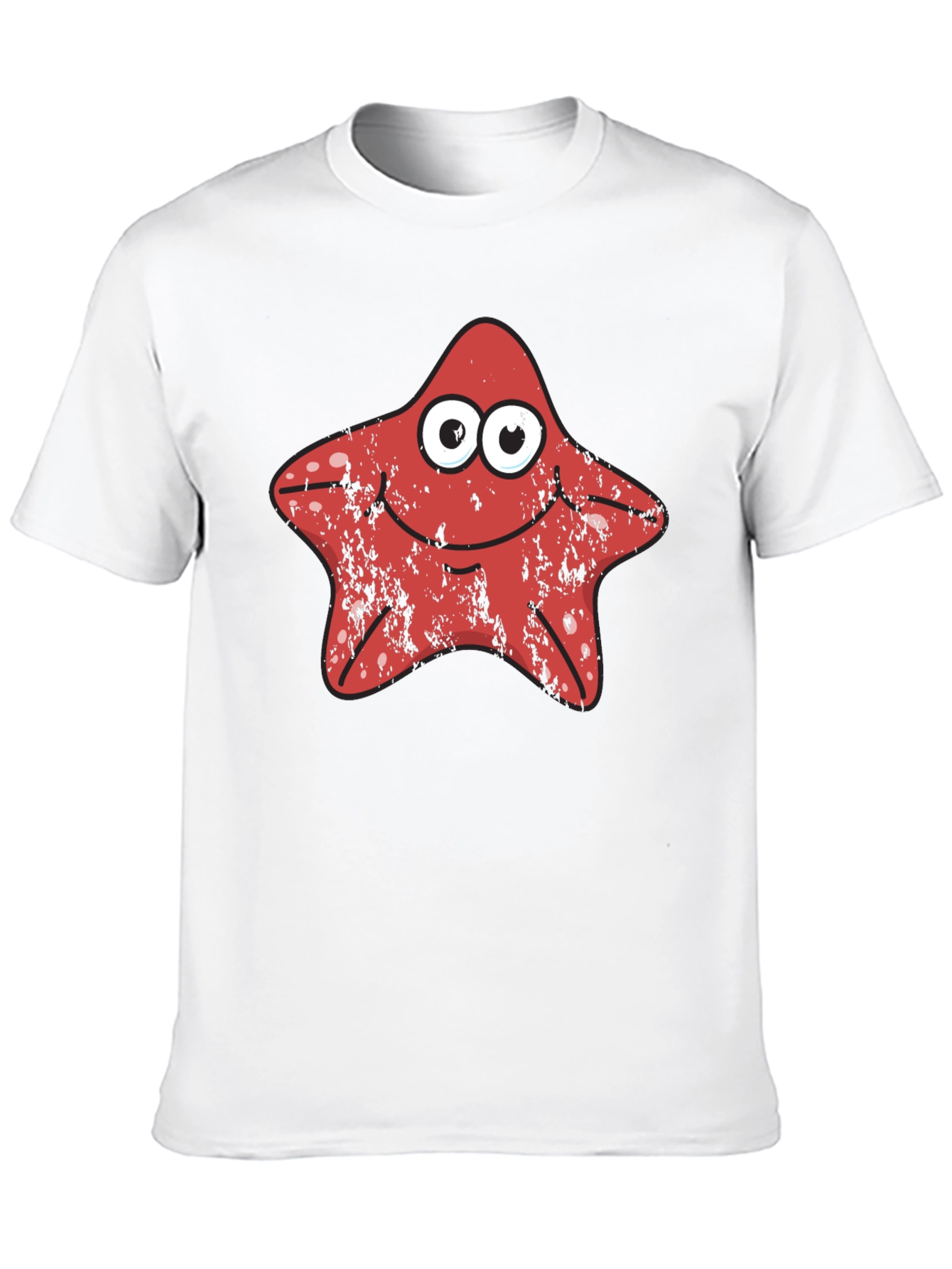 Starfish Graphic Tee - Novelty Cartoon T-Shirt
