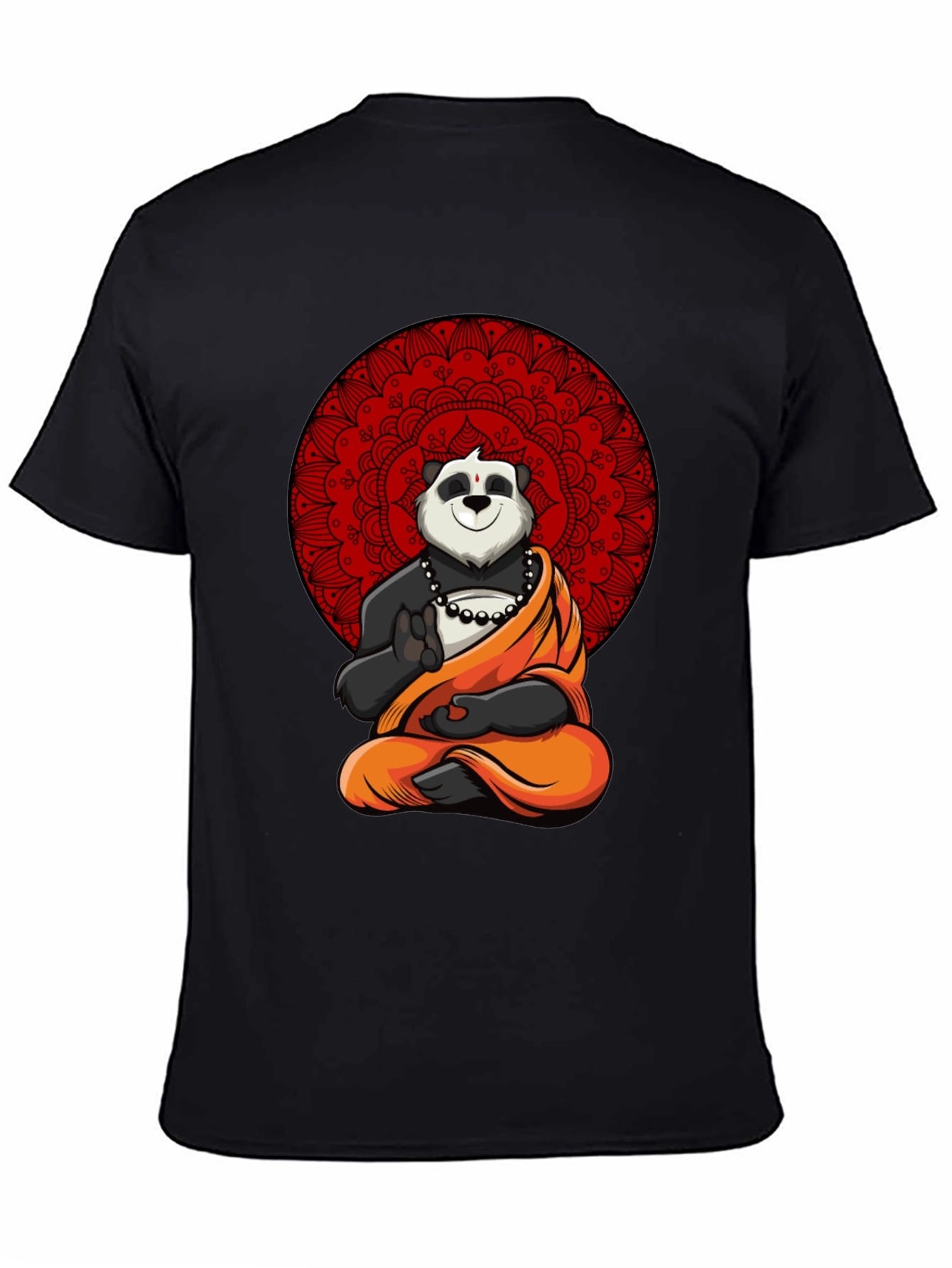 Zen Panda Mandala Graphic Tee - Meditating Comfort